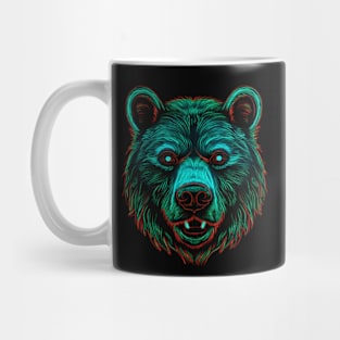 Neon Bear Party Shirt, Glow, Animal, Rave, Nightclub Mug